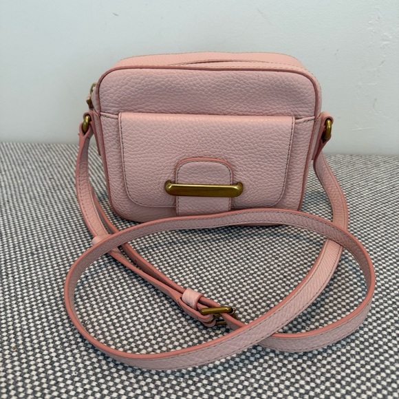 Fossil Handbags - Fossil Pink Pebble Leather Crossbody Bag Purse